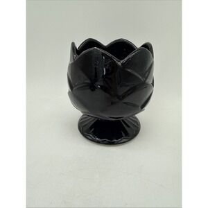 Vintage McCoy Black Glass Planter Made In USA